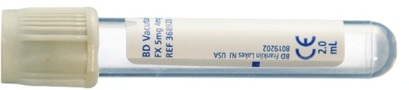 Produkt Vakuumrör utan gel, grå, 5/2mL med Na-Fluorid/oxalat