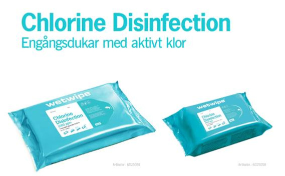 Klor eng&aring;ngs desinfektionsdukar