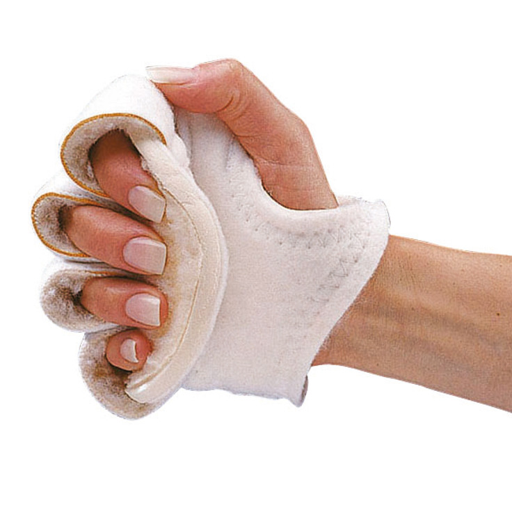 En hand med handflatsskydd