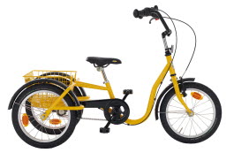 trehjulig gul cykel