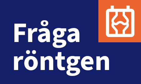 Stilistisk bild med symbol och text Fr&aring;ga r&ouml;ntgen